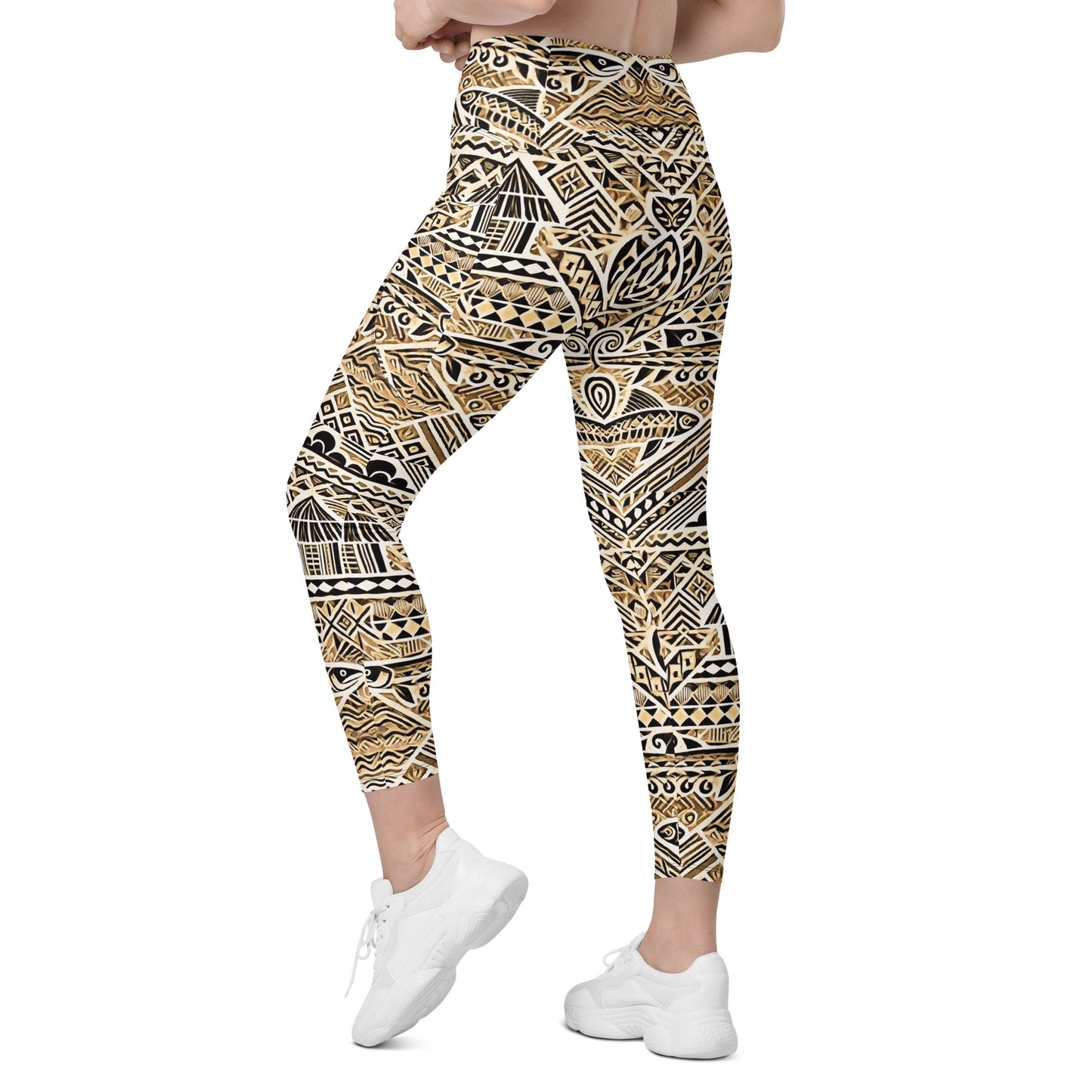 Tribal Leggings with pockets - Indigital Bamboo