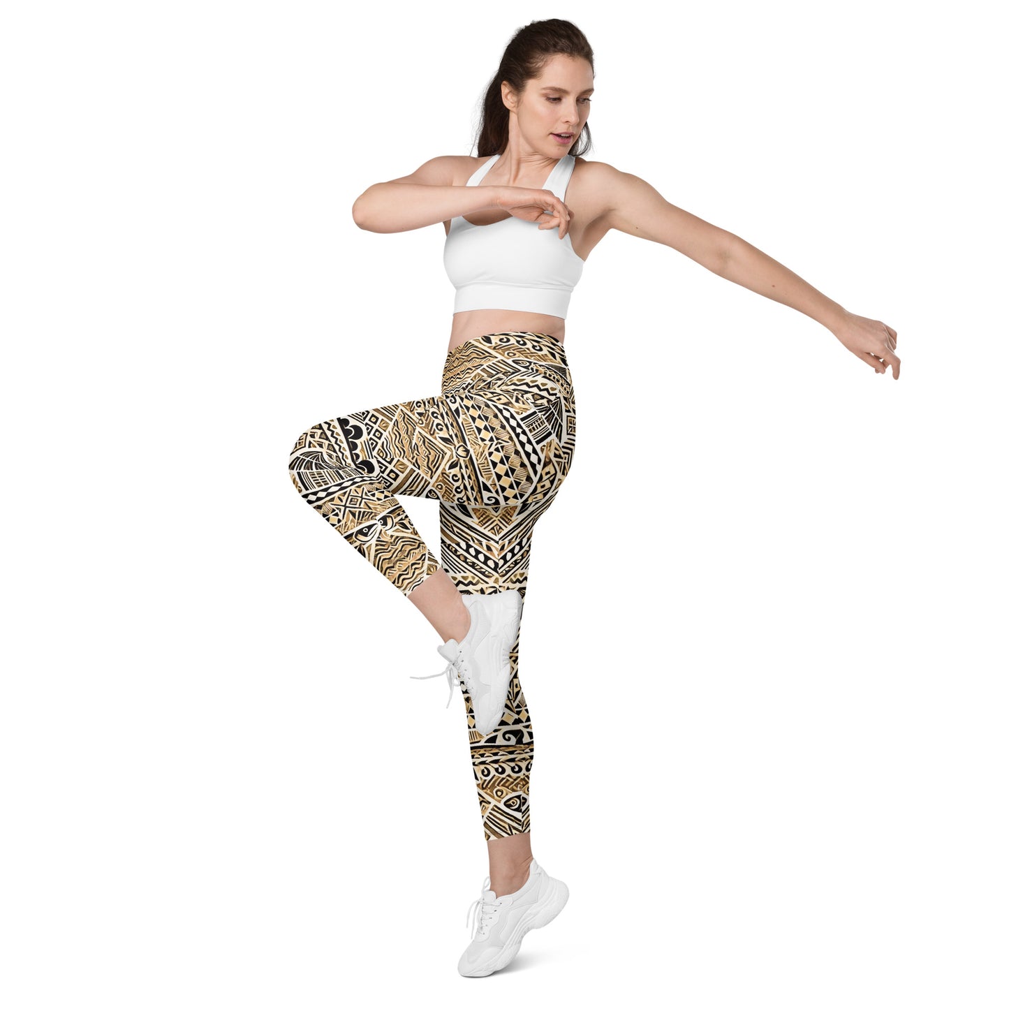 Tribal Leggings with pockets - Indigital Bamboo