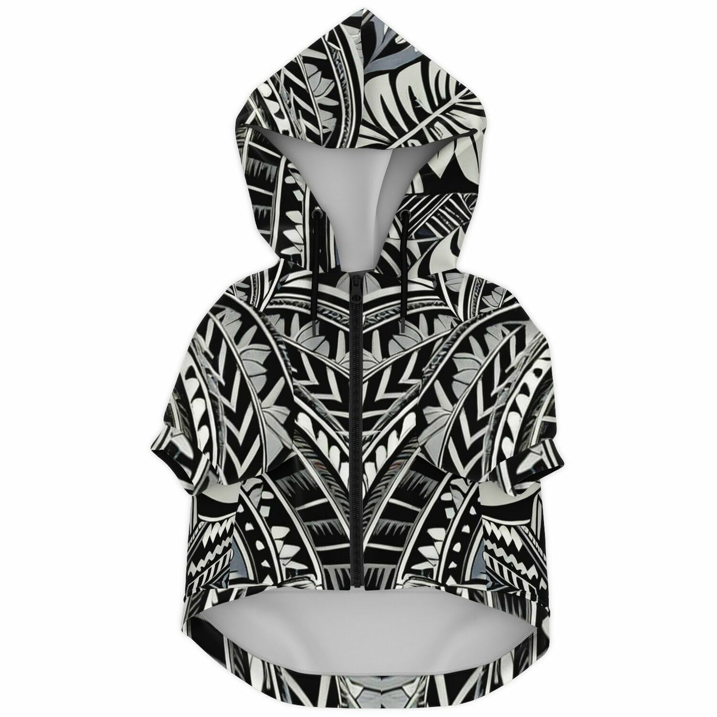 Tribal Doggie Zip-Up Hoodie - Poly-Tattoo, Silver