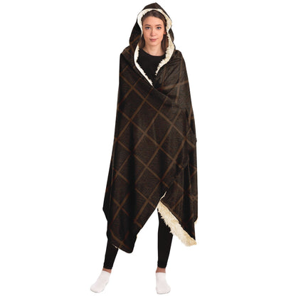 Tiki Faces Hooded Blanket - Mahogany Wood