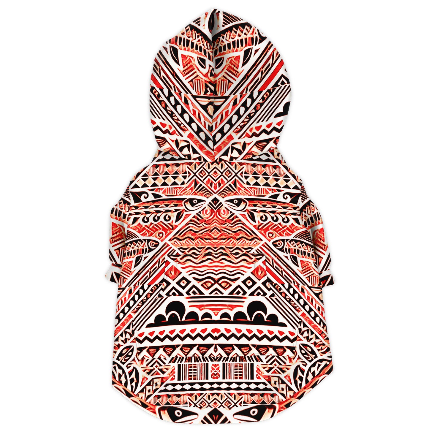 Tribal Doggie Zip-Up Hoodie - Indigital Pink Salmon