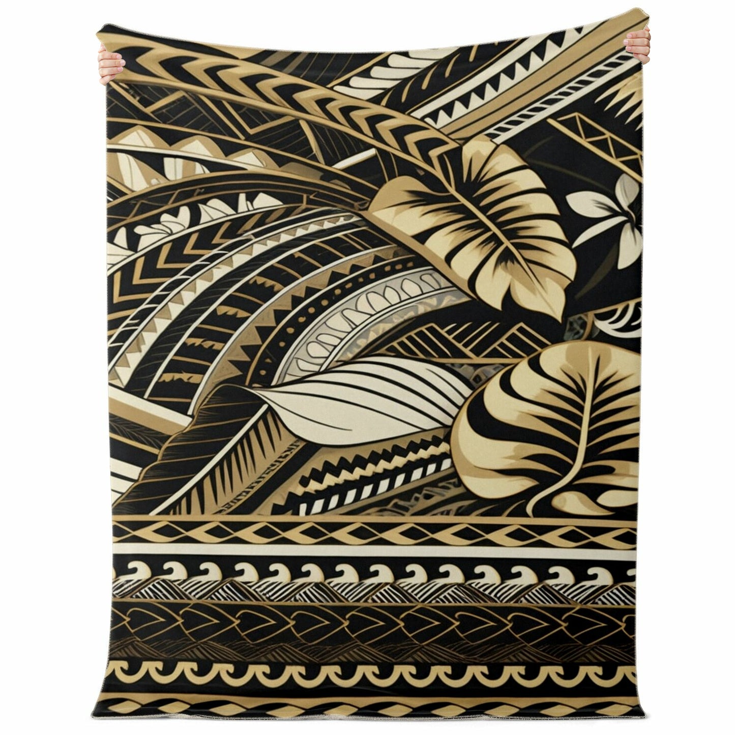 Tribal Premium Microfleece Blanket - Poly-Tattoo Gold