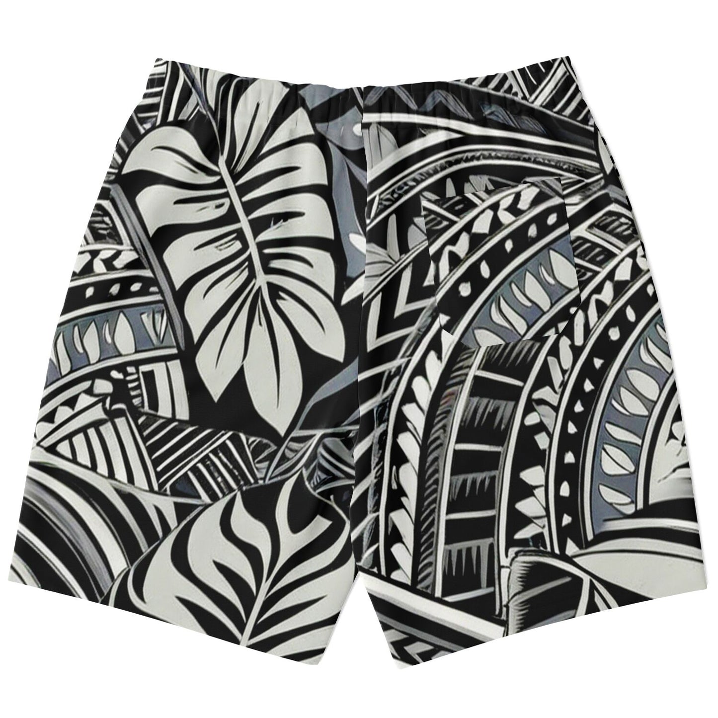 Tribal Long Shorts - Poly-Tattoo, Silver