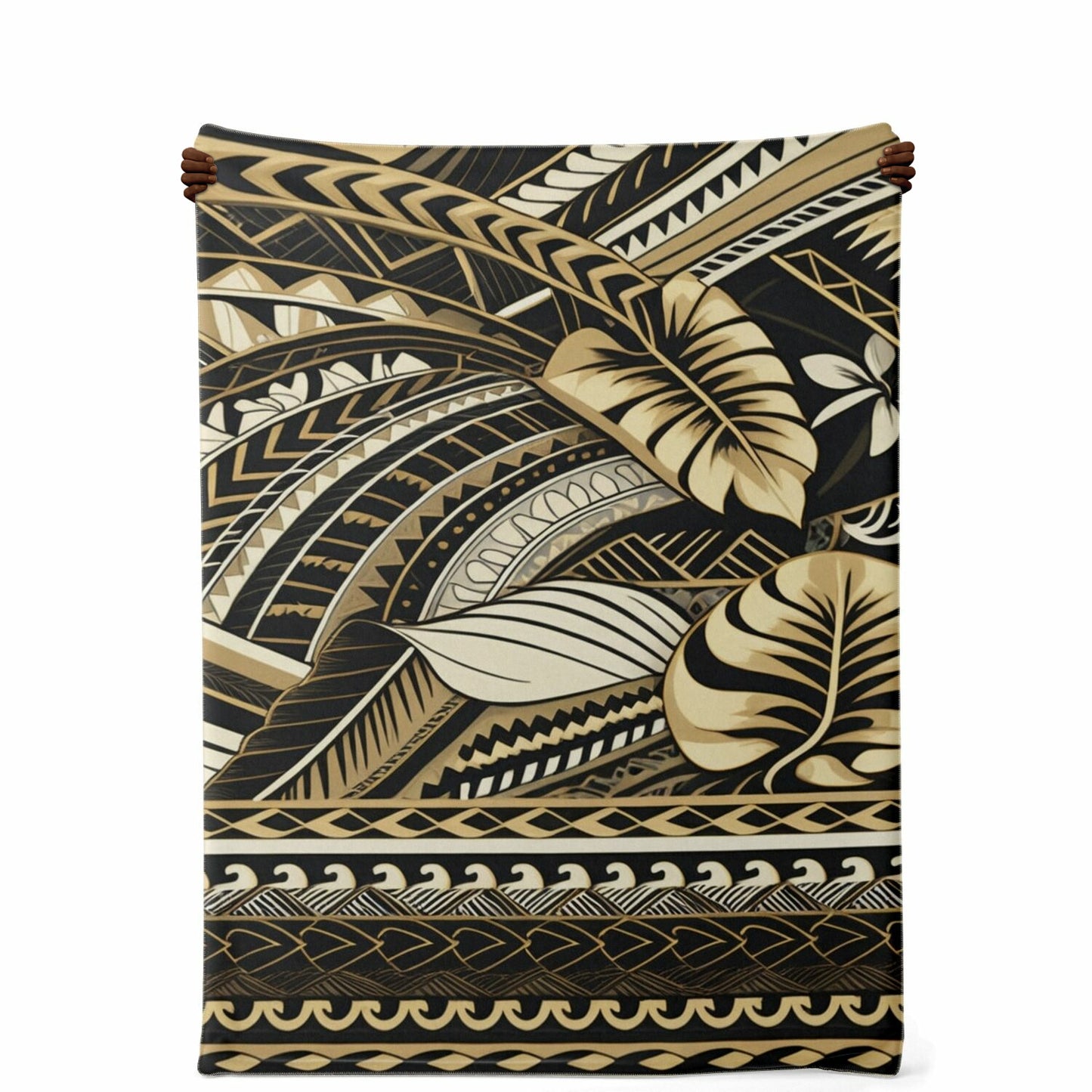 Tribal Premium Microfleece Blanket - Poly-Tattoo Gold