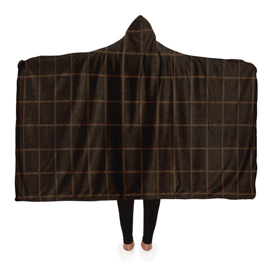 Tiki Faces Hooded Blanket - Mahogany Wood