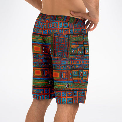 Tiki Poly Abstract Board Shorts - Vivid Mesh