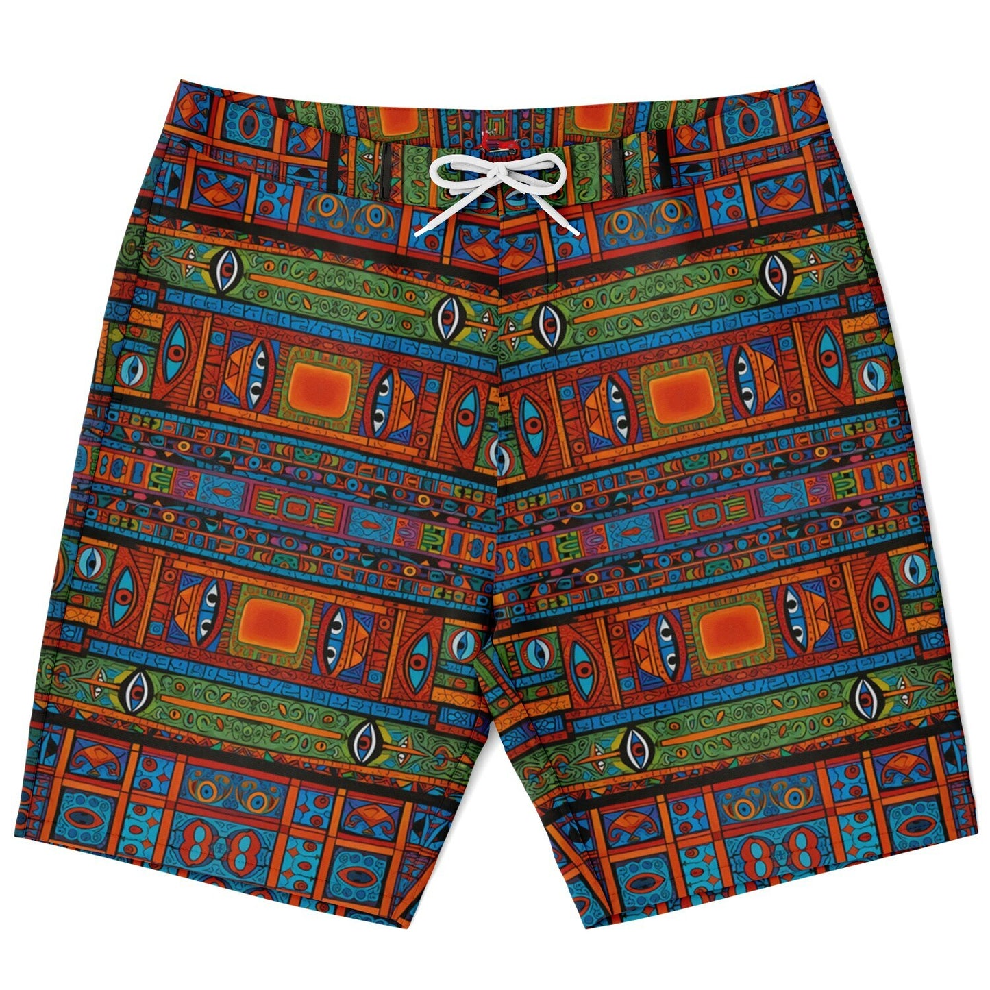 Tiki Poly Abstract Board Shorts - Vivid Mesh