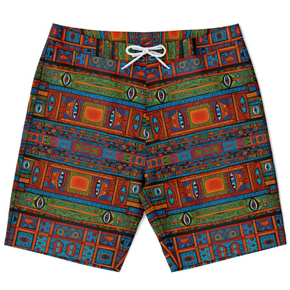 Tiki Poly Abstract Board Shorts - Vivid Mesh