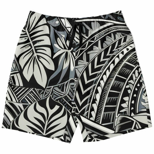 Tribal Long Shorts - Poly-Tattoo, Silver