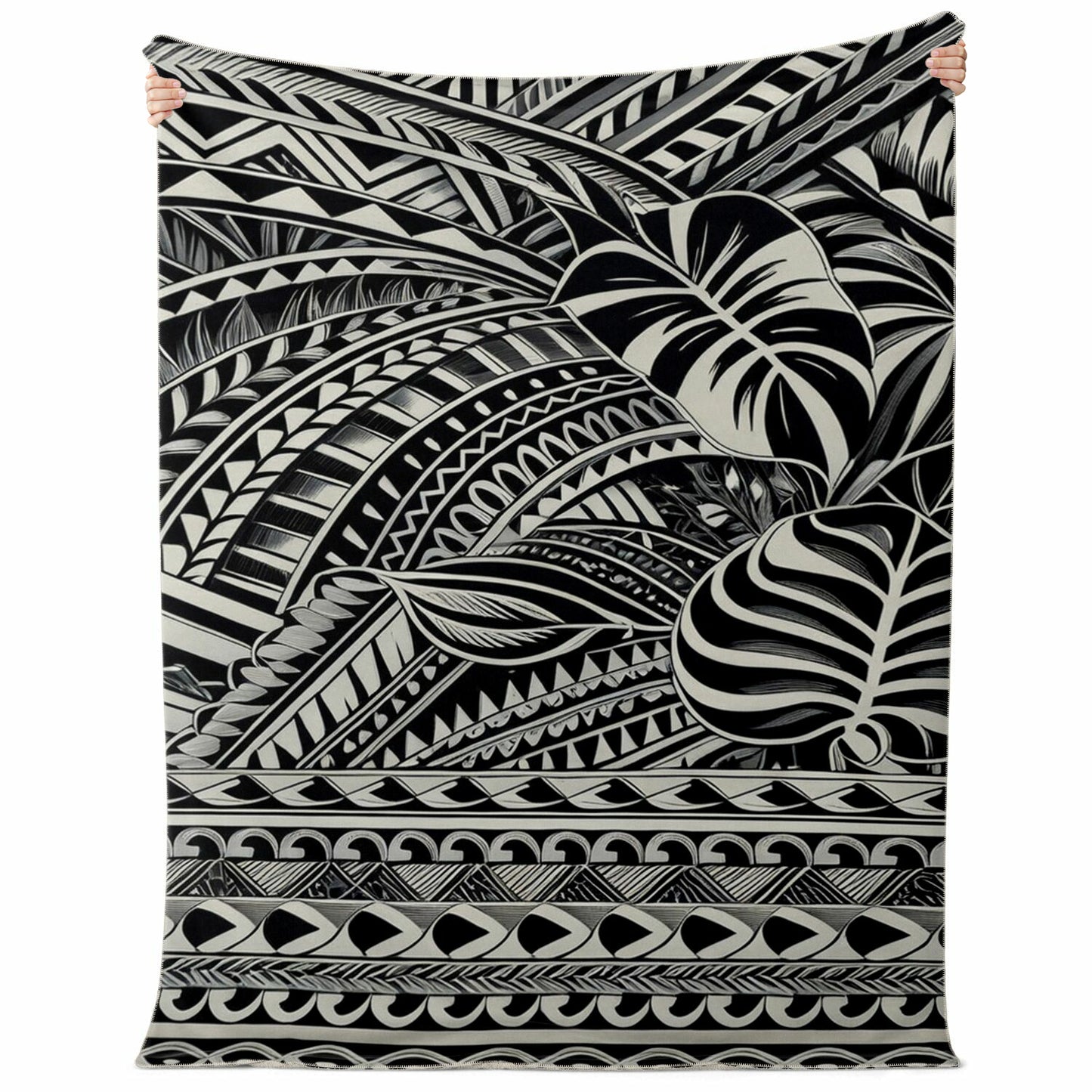 Tribal Premium Microfleece Blanket - Poly-Tattoo Silver