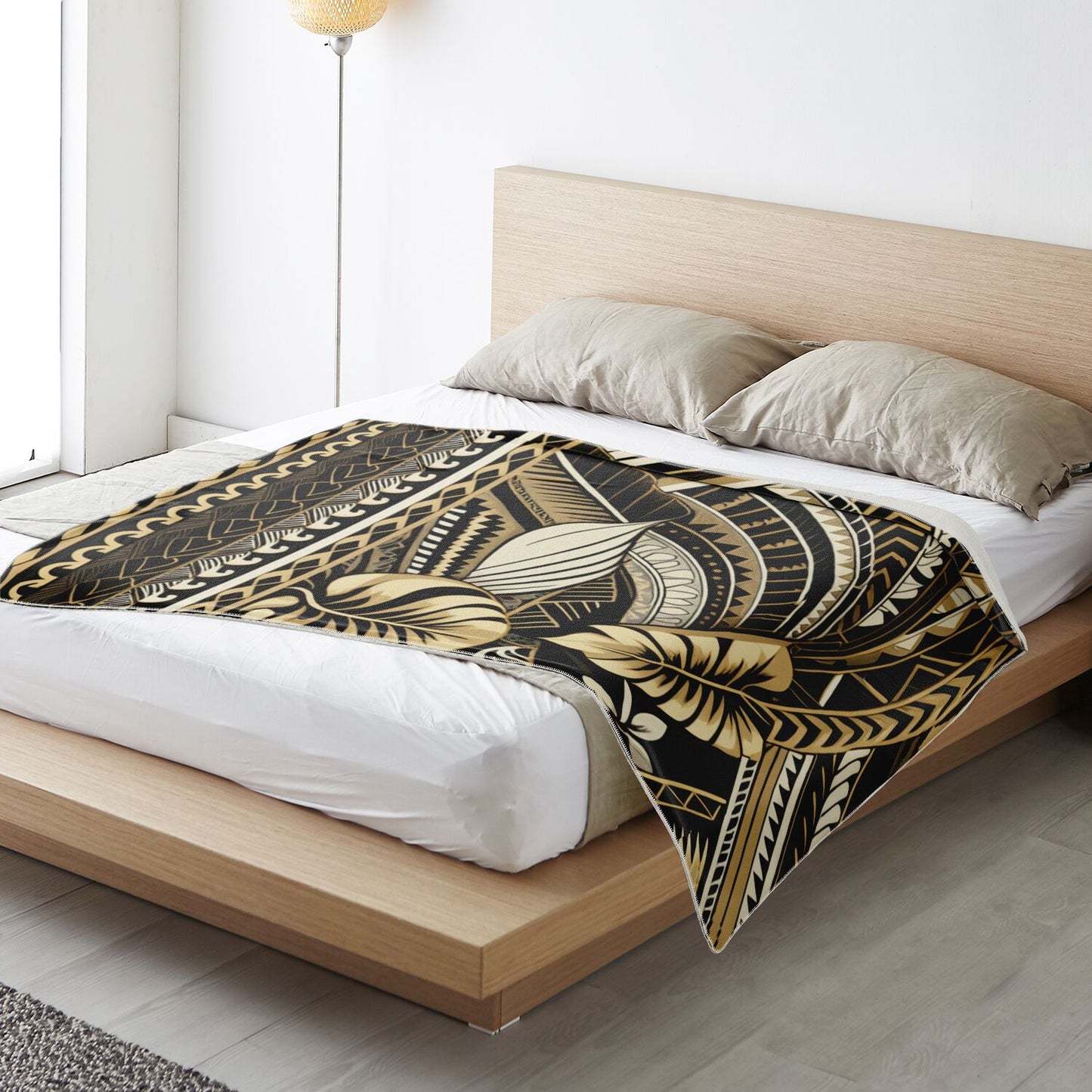 Tribal Premium Microfleece Blanket - Poly-Tattoo Gold