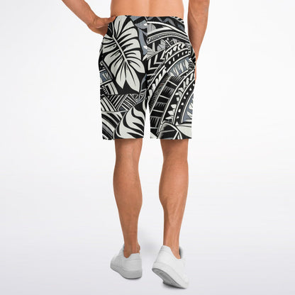 Tribal Long Shorts - Poly-Tattoo, Silver