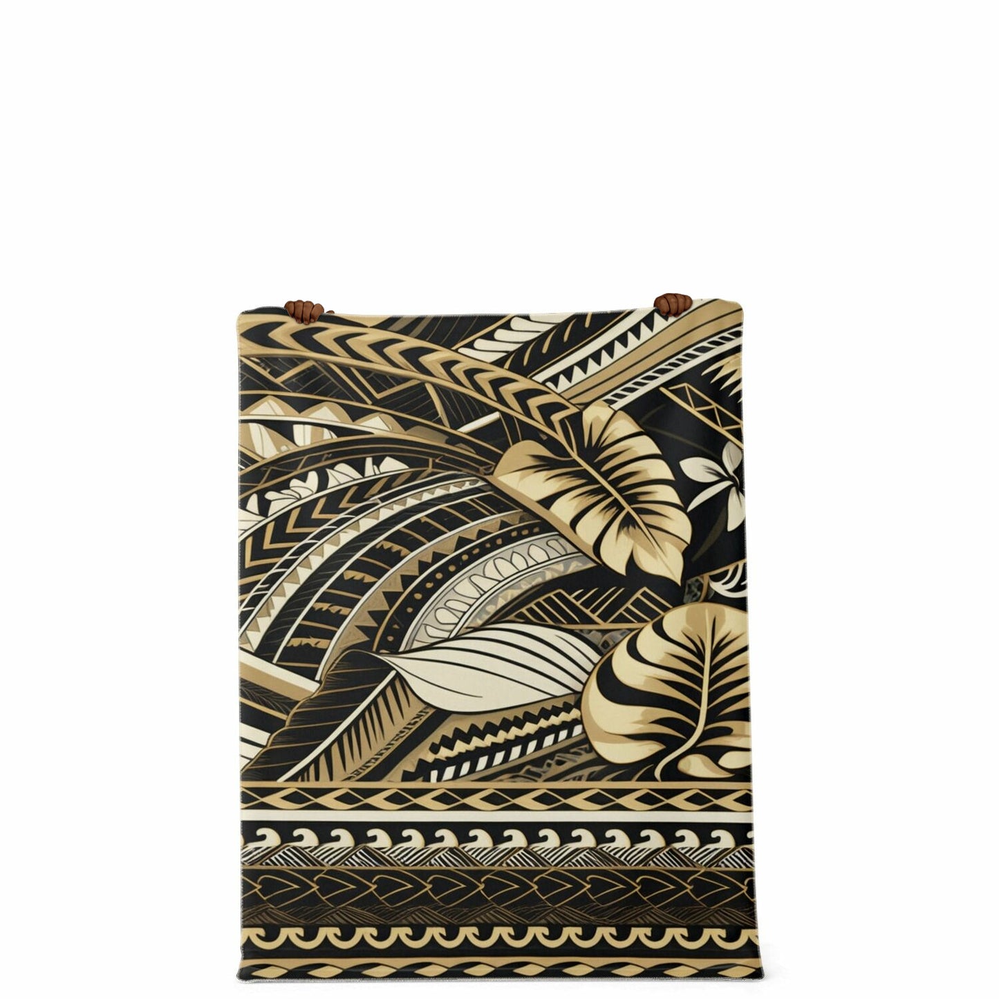 Tribal Premium Microfleece Blanket - Poly-Tattoo Gold