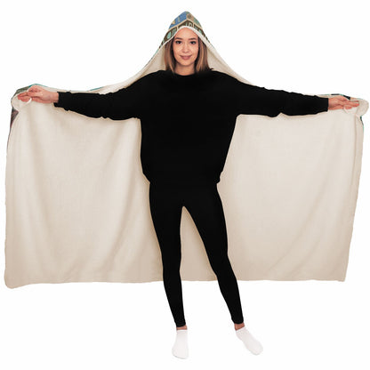 Tiki Long Face Hooded Blanket - Faded Wood, Pastel