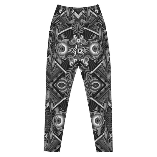 Leggings w/Pockets - Silver Tribal Mesh