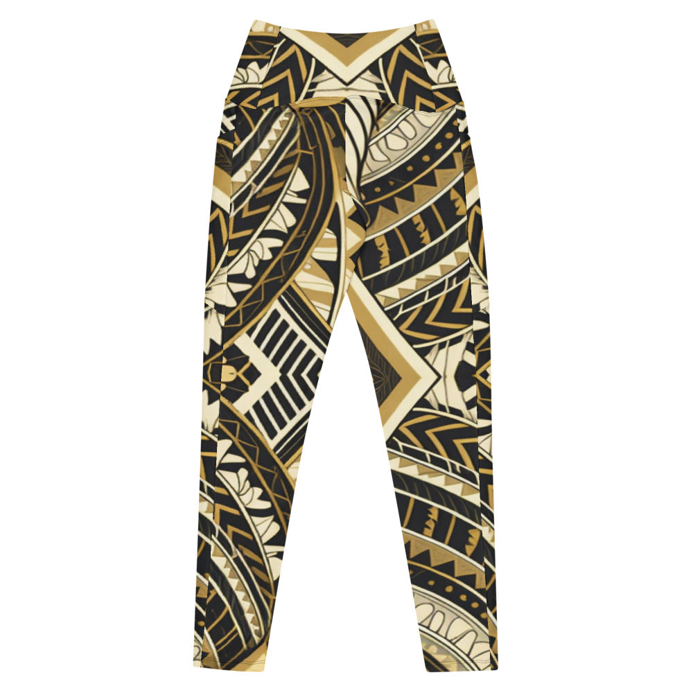 Leggings w/Pockets - Poly-Tattoo, Gold