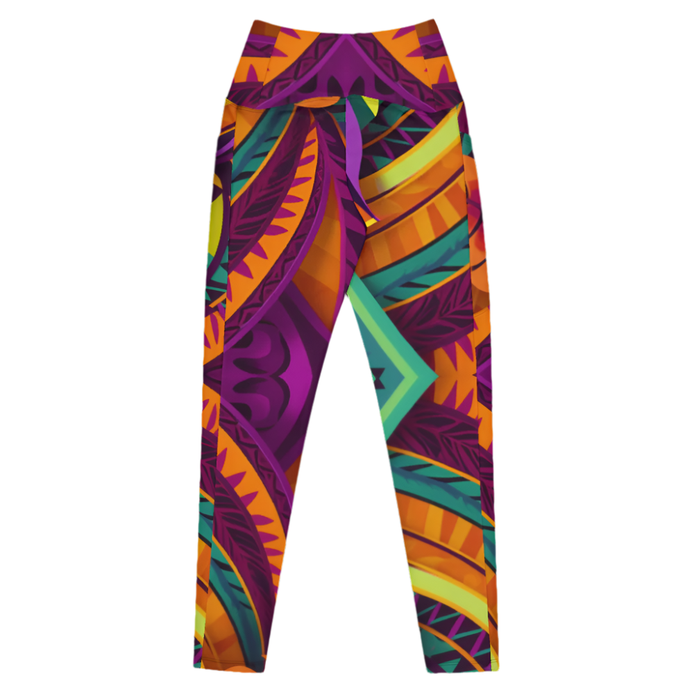 Leggings w/Pockets - Poly-Purple Swirl