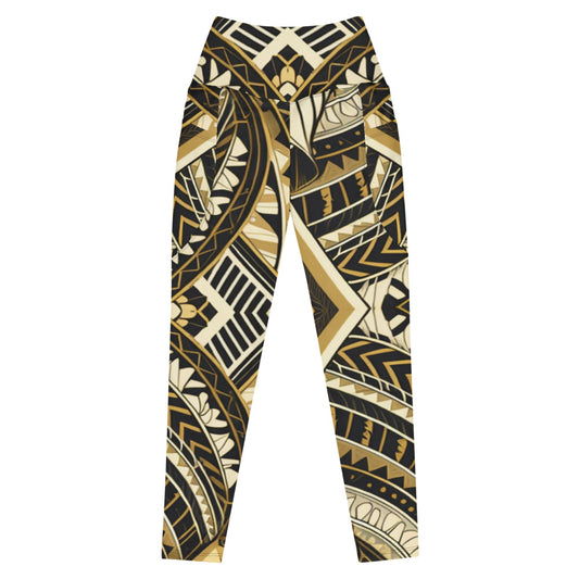 Leggings w/Pockets - Poly-Tattoo, Gold