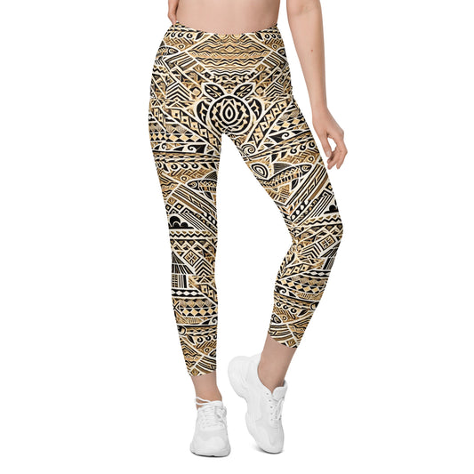 Tribal Leggings with pockets - Indigital Bamboo