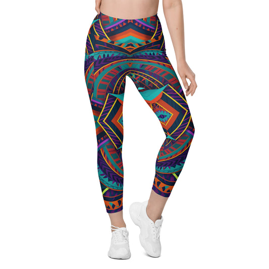 Tribal Leggings with pockets - Purple Madness