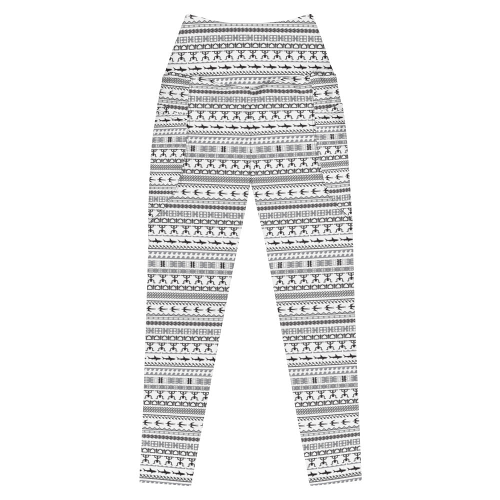 Leggings w/Pockets - Tribal Patterns, Silver