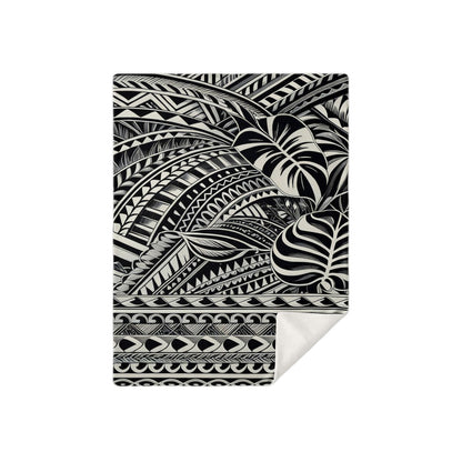 Tribal Premium Microfleece Blanket - Poly-Tattoo Silver