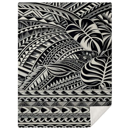 Tribal Premium Microfleece Blanket - Poly-Tattoo Silver