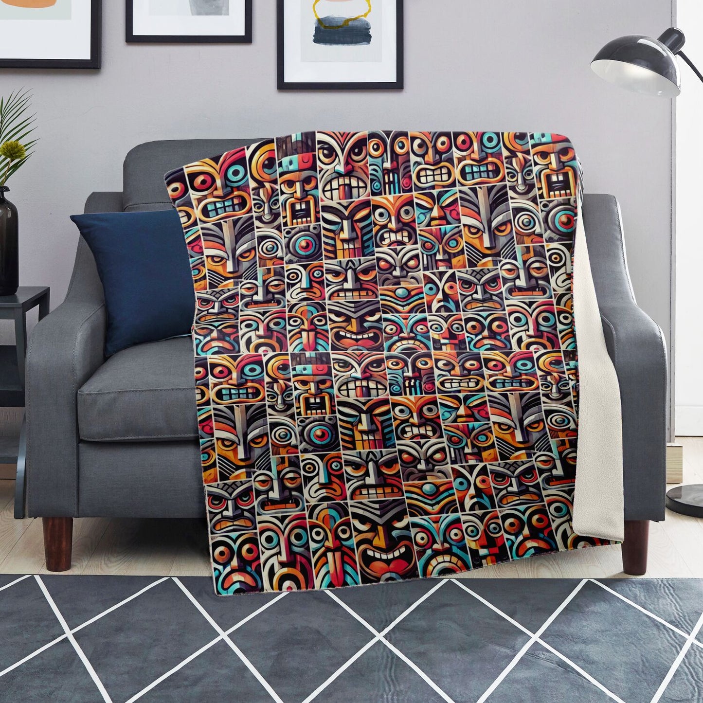 Crazy Tiki Premium Microfleece Blanket - Pop Art Deco