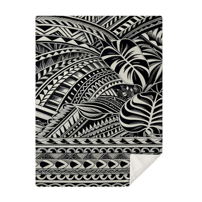 Tribal Premium Microfleece Blanket - Poly-Tattoo Silver