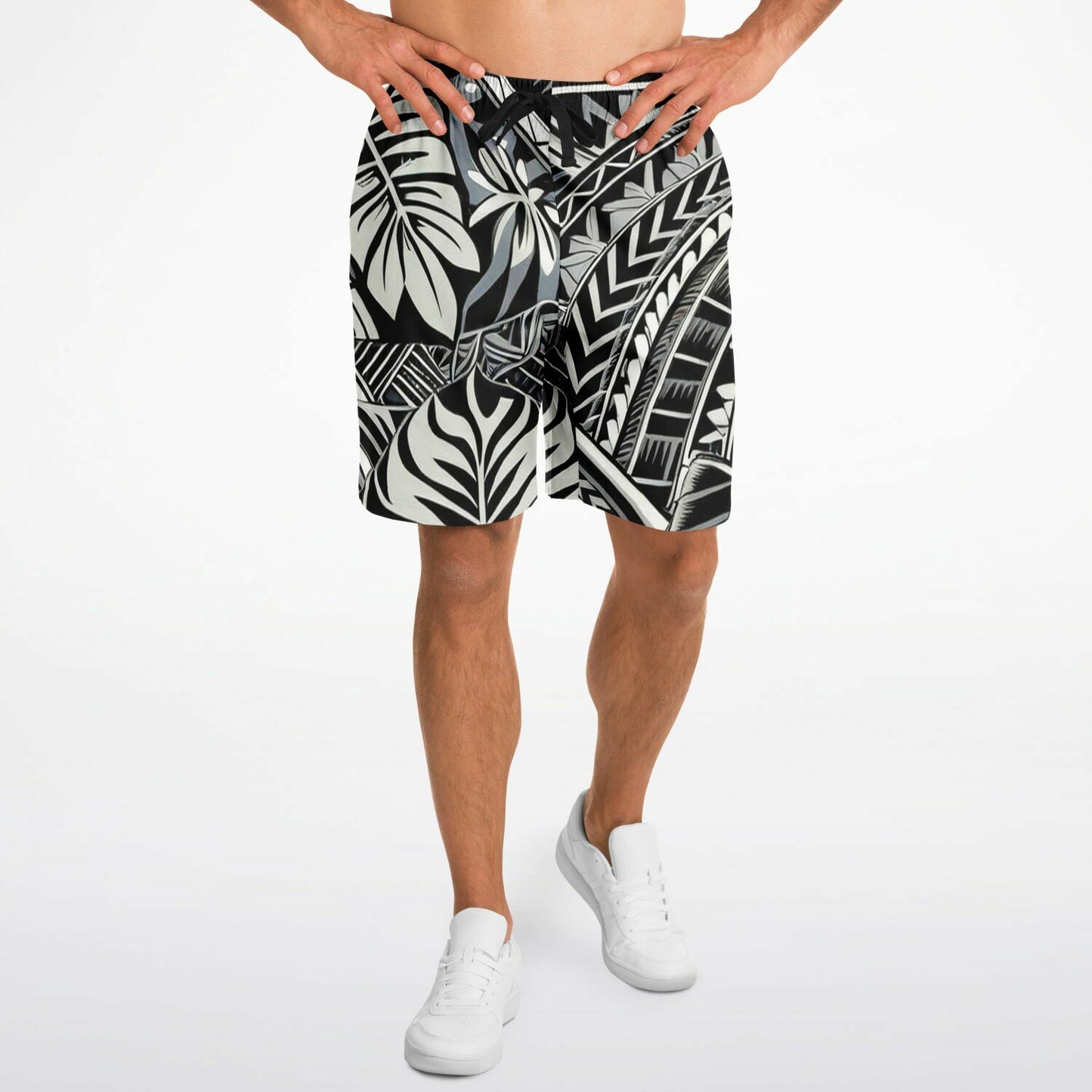 Tribal Long Shorts - Poly-Tattoo, Silver