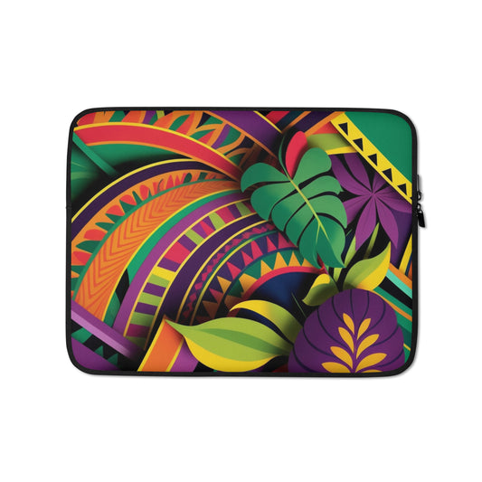 Poly Purple-Turquoise Green Swirl, Laptop Sleeve