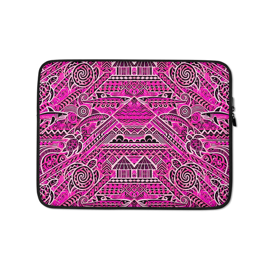 Tribal Indigital Hot Pink, Laptop Sleeve