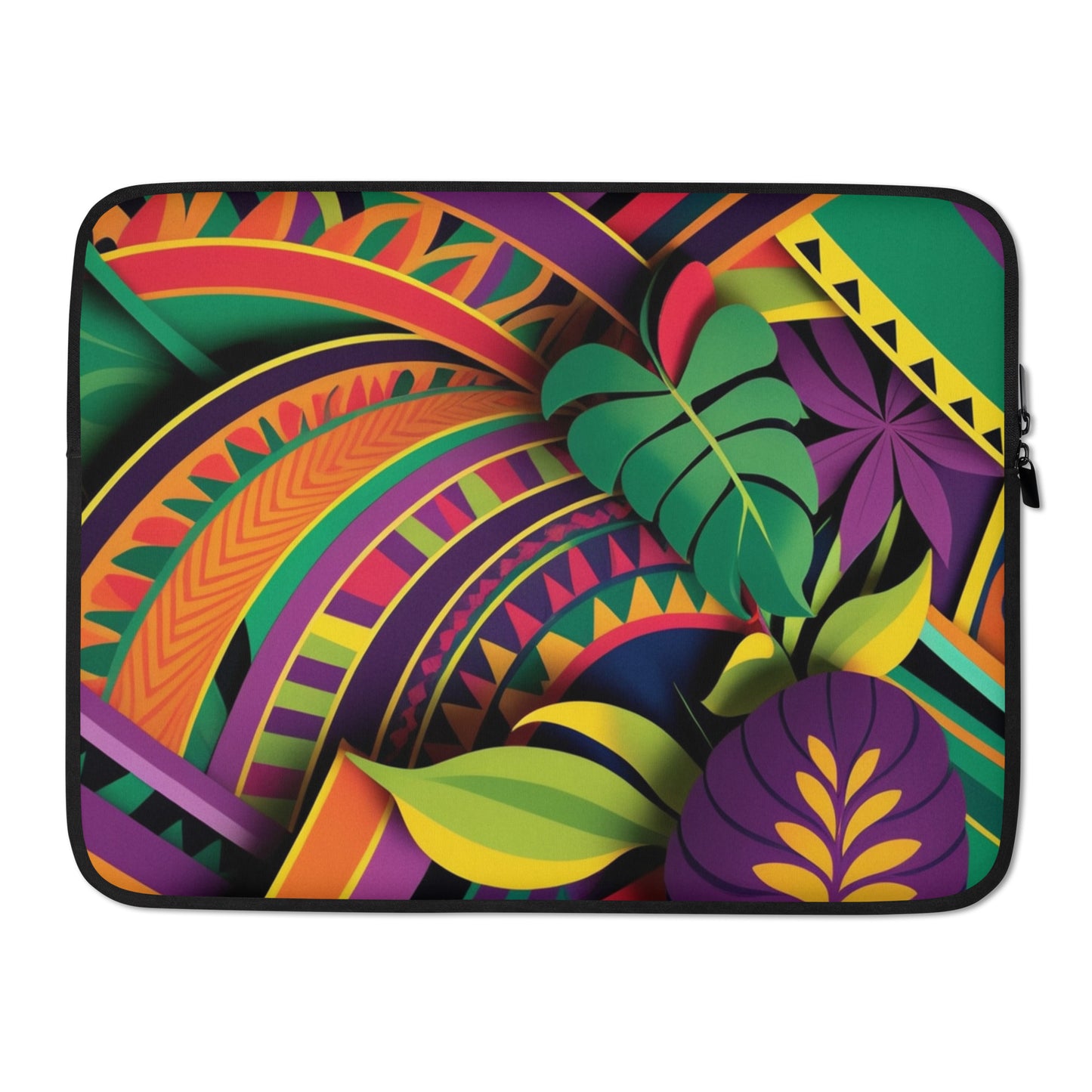 Poly Purple-Turquoise Green Swirl, Laptop Sleeve